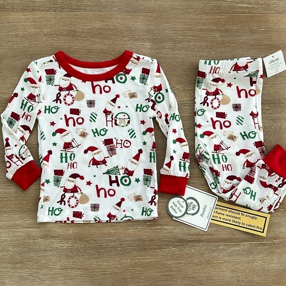 🎄Little Me Baby Boy Bamboo Christmas Ski Pajama Set 12 months
